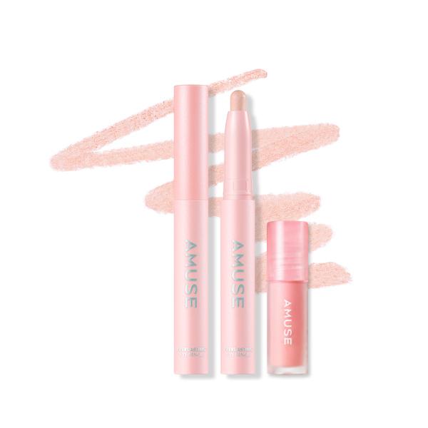 AMUSE Everlasting Eye Pencil + Eye Concealer Primer Special Gift Set 1.6g | 01 Lumi Beige / 03 Rosy Shell