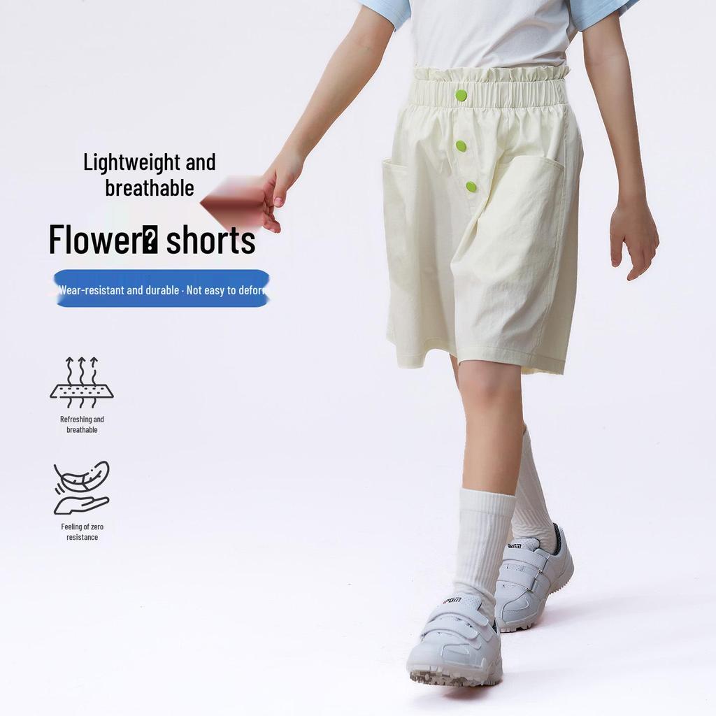 2026 New Girls' Flower Pattern Breathable, Smooth, Skin-Friendly Casual Summer Shorts