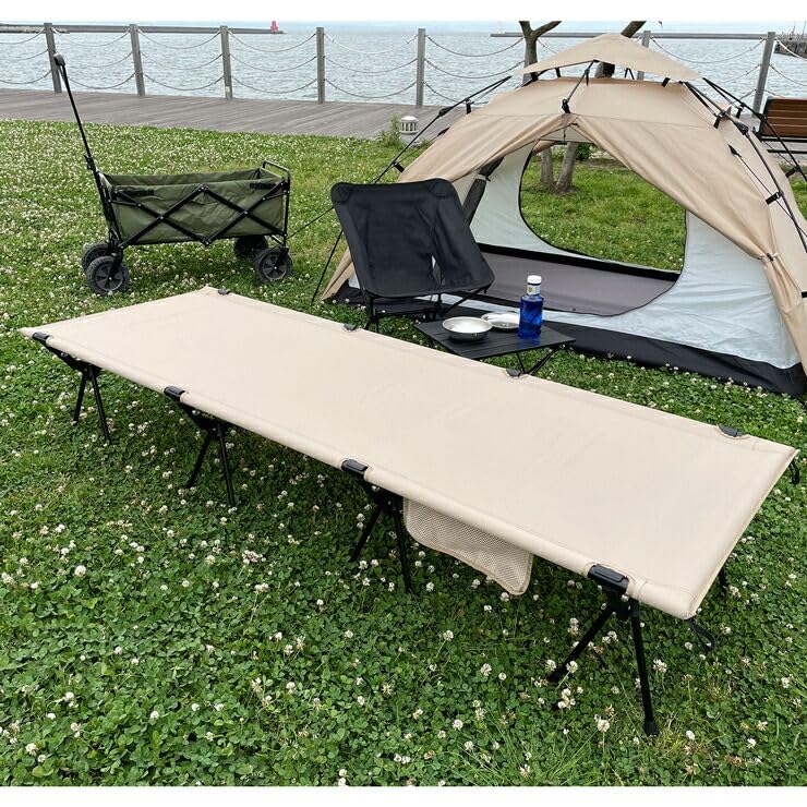 Sankin Shoji Outdoor Easy Assembly Lever High Low Storage Load Capacity Outdoor Camping Bench Solo Disaster Prevention Goods Cot, 2-Way, Type, Type,