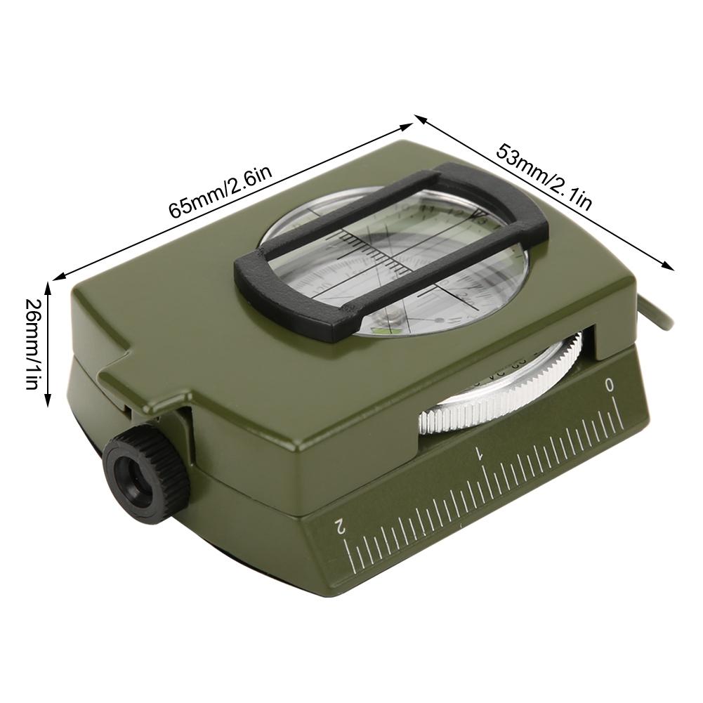 Bussola multifunzione americana prismatica ad alta precisione con lenti portatile da esterno(Army Green