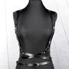 Corsetto sottoseno punk con cinturino in pelle per donna, cintura con catena per il corpo punk, cintura con imbracatura in pelle punk