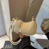 Korean niche underarm bag women's new trendy fashion lace crescent bag simple shoulder handbag