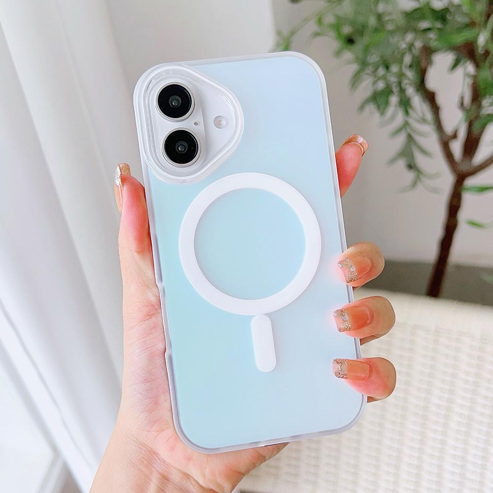

For iPhone 16 Plus Case Compatible with MagSafe Aurora Design TPU+PC Phone Cover E