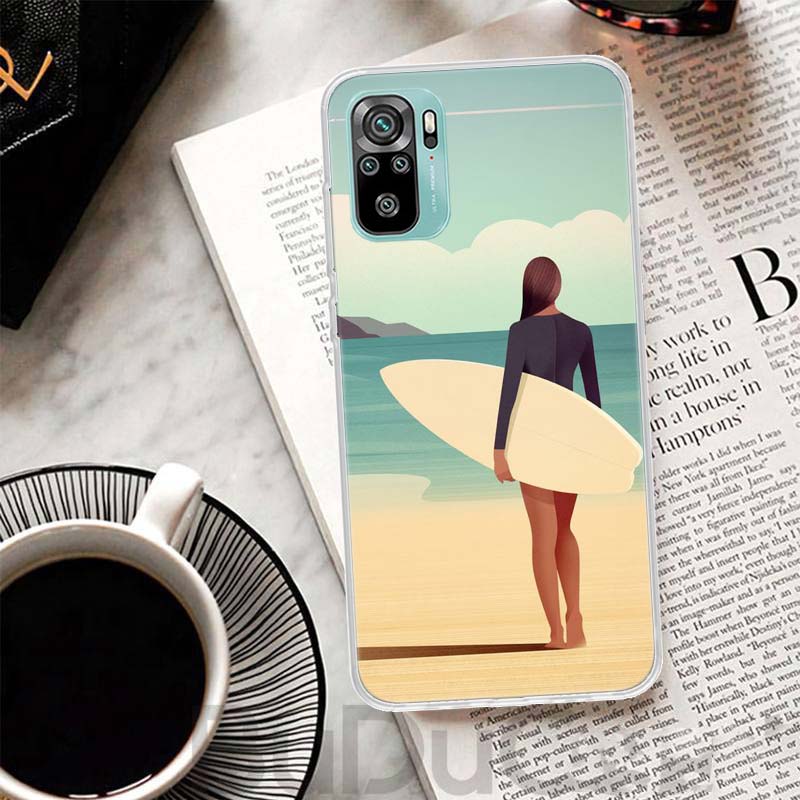 Surf Board Aesthetic Cover For Xiaomi Redmi Note 10 9S 9 8T 8 Pro 7 5 Mi 9T 10T 11T 12T 11 12 Lite 12X A3 A2 A1 Print Coque