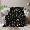 Contemporary Musical Note Flannel Printed Blanket Suitable for All Seasons Suitable for Living Room Office Sofa and Travel