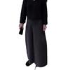 Korean Retro Plaid Wool Wide-Leg Pants - High-Waisted, Slimming, Cropped for Autumn/Winter 2024