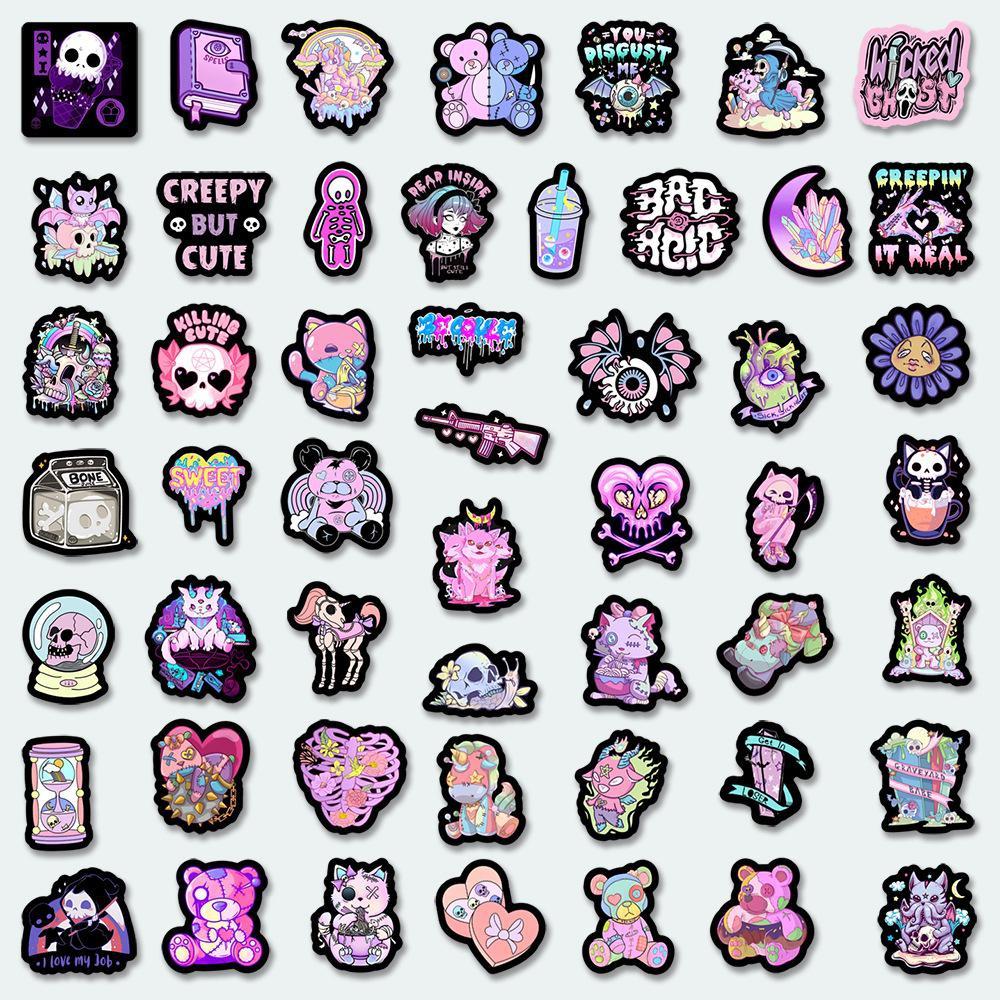 10/50pcs kawaii halloween stickers Purple Skull gothic graffiti Stickers for DIY Luggage Laptop Motorcycle Sticker