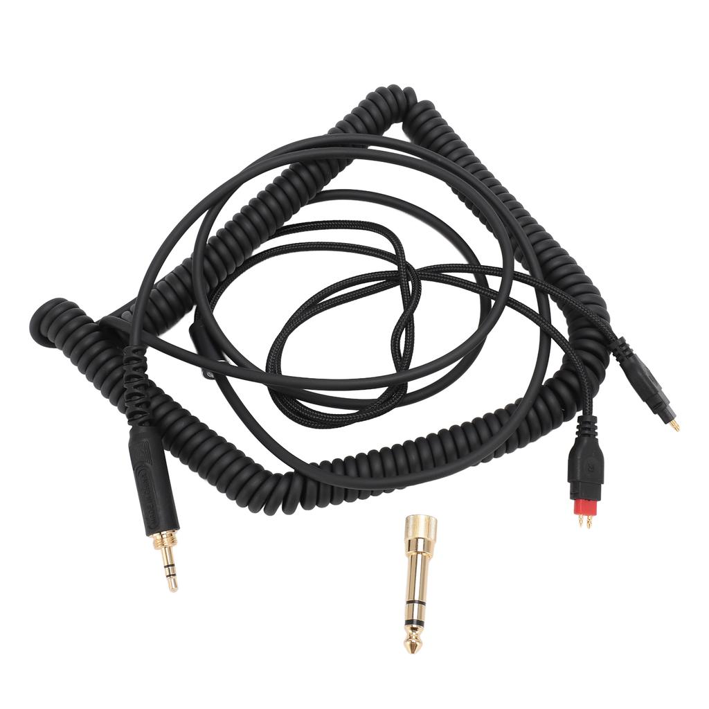 Coiled Headphone Cord Replacement with 3.5mm Plug and 6.35mm Adapter for Sennheiser HD650 HD660 S HD