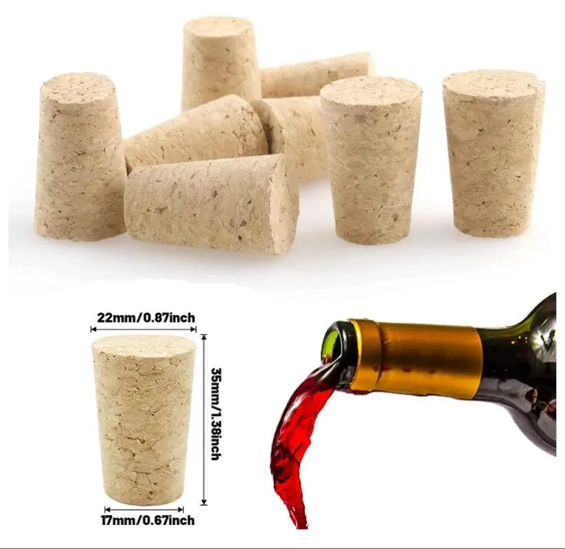 50/100Pcs Wine Corks Stopper Reusable Sealing Wood Lid Cap Wine Bottle Stopper for Bottle Bar Tools Kitchen Accessories