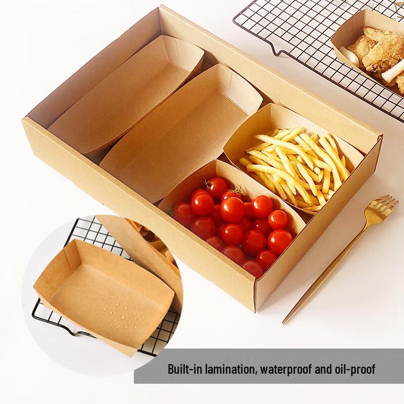 Disposable Kraft Paper Boat Food Containers