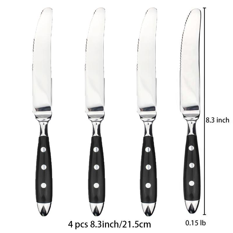 Classic Elegant Stainless Steel Cutlery Set Fork Spoon Knife Full Dinning Fork Steak Knife Teaspoon Creative Dinnerware Set