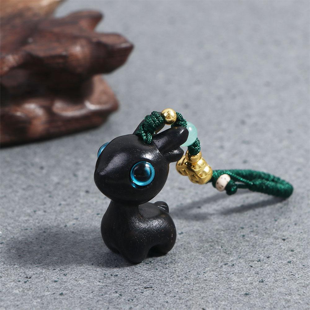Key Chain Lanyard Handmade Rope Deer Bag Pendant Mobile Phone Chinese Style Key Ring Wood Key Chain