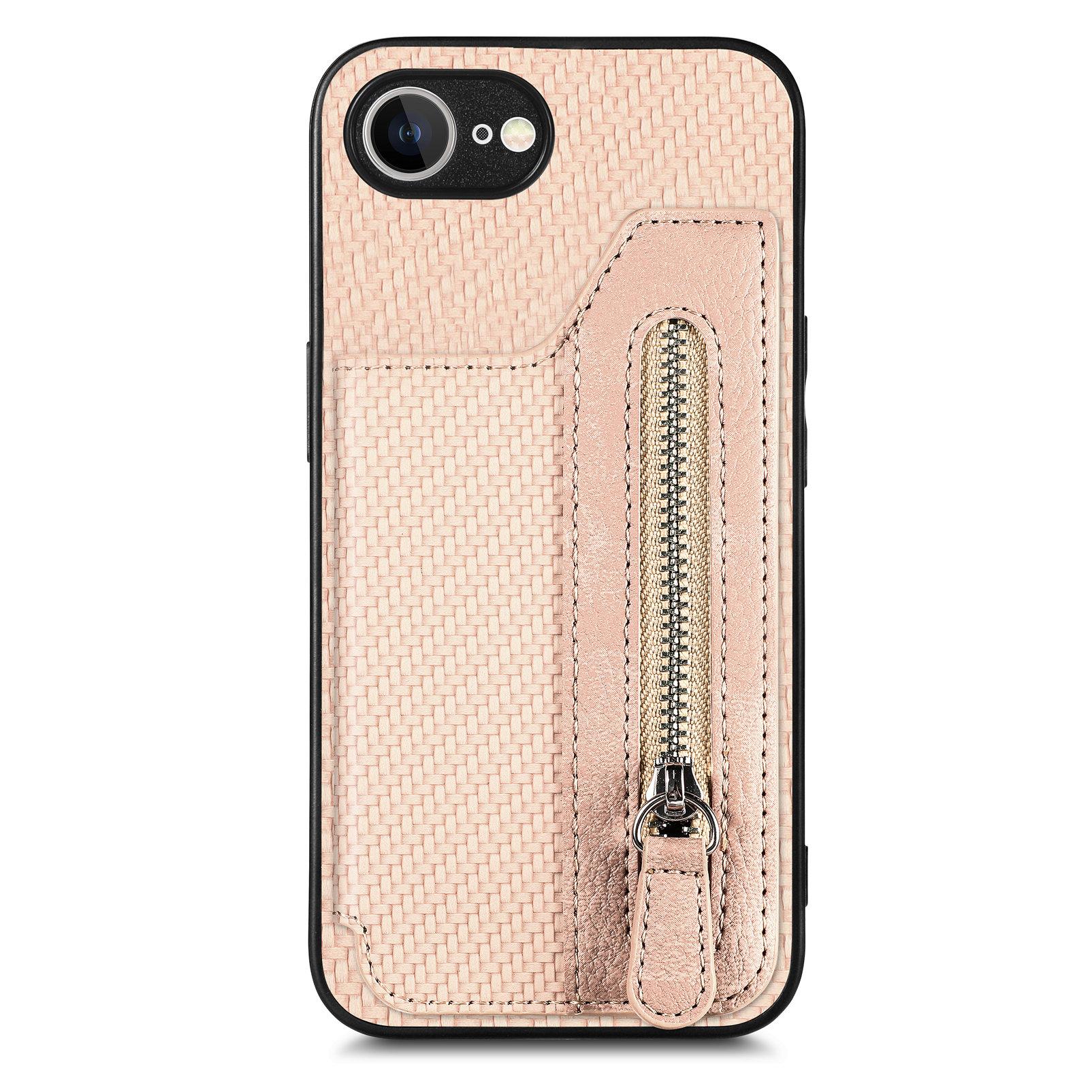 

For iPhone 16e Case Leather+PC+TPU Zipper Wallet Phone Cover C