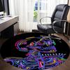 1pc SkelePop Office Round Area Rug, Indoor Mat Suitable ForOffice, Under Office Chairs Bedroom Living Room Home Decor, Room Deco  D057