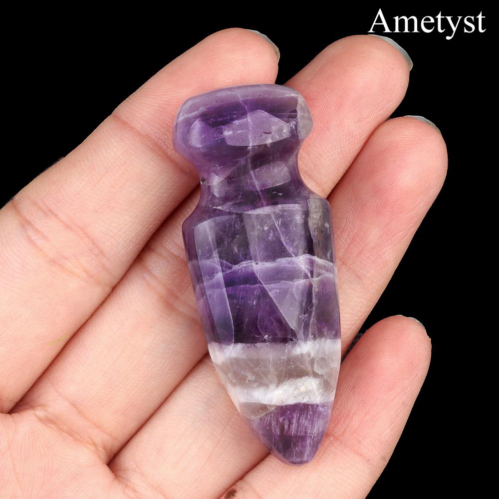 1Pc Natural Quartz Dagger Sword Carving Stone Ornaments Decorative, Reiki Healing Gemstones Home Decor, DIY Jewelry Craft Collections Gifts 50×20mm