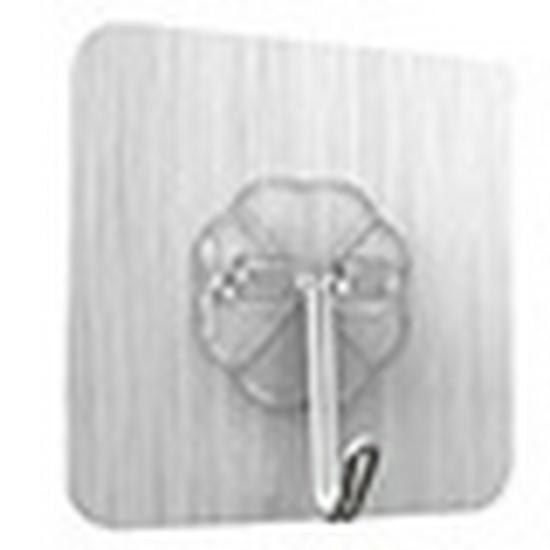 Transparent Traceless Adhesive Hooks - Stainless Steel, Nail-Free, for Bathroom & Behind-Door Use