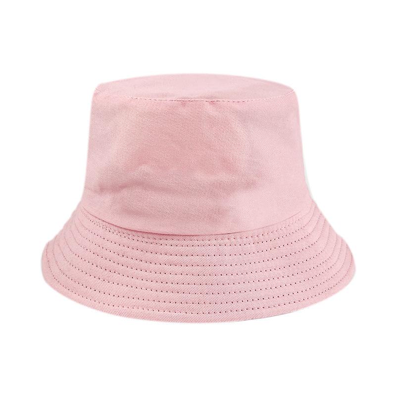 Pure cotton high quality double-sided fisherman hat Korean version face slim basin hat sun protection bucket hat embroidery