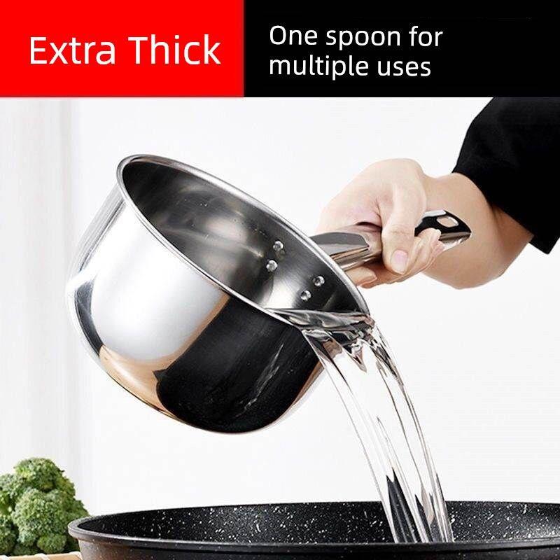 Water Ladle 304 Stainless Steel Spoon Long Handle Water Scoop Large Ladle for Cafeteria Soup Ladle Porridge Spoon Kitchen Water Scoop