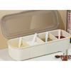 Muke Four-Compartment Plastic Seasoning Box with Spoons