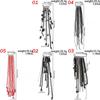 Black Red Crystal Beads Brooches Handmade Bead Fixed Needle Long Tassel Brooch Multi-layer Chain Lapel Pin Suit Accessories