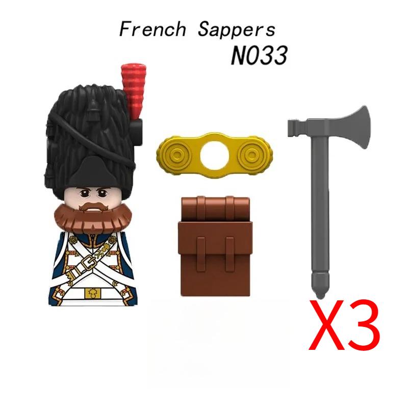 MOC Militar Medieval Guerra Napoleônica Blocos de Construção Exército Britânico Francês Infantaria Cavalaria Figura de Soldado Brinquedo de Peças