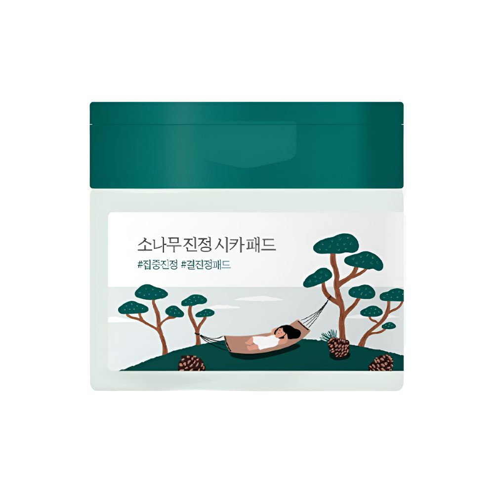 ROUND LAB Pine Calming Cica Toner Pads Soothing Exfoliating Skincare Pads 50 Sheets