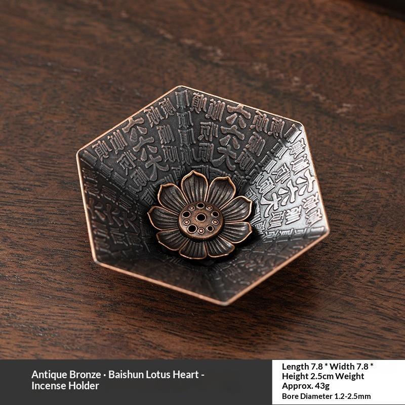 Unique Lotus Shape Alloy Incense Burner Stick Coil Holder Sandalwood Base for Gift Yoga Spa Home Decoration