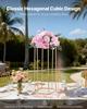Wedding Flower Stand, 10PCS 60cm Column Flower Stand, Floral Stands with Acrylic Laminate, Hexagonal Cubic Floral Display Rack for Wedding, Party,