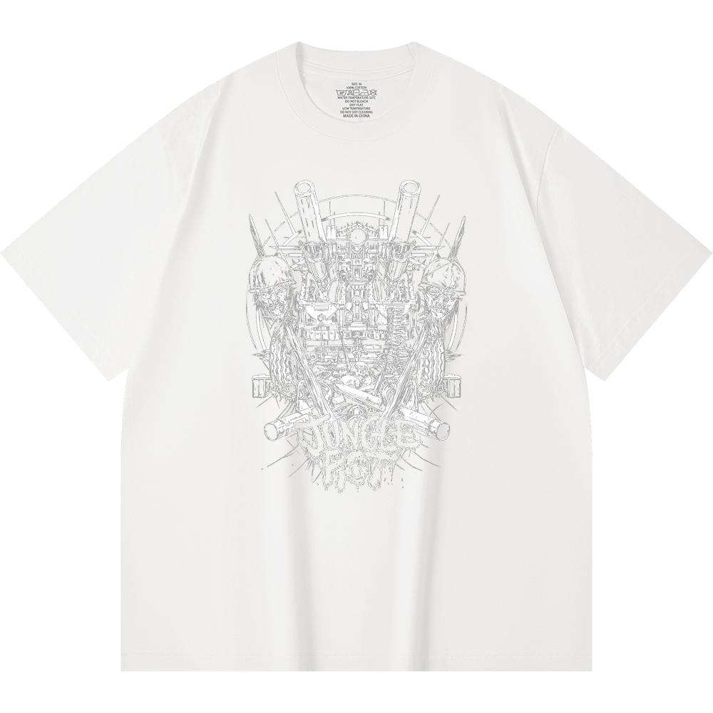 230 g/m² 100% Bavlna T-shirt Heavy Metal Rocková Kapela Tisk Populární Hudby Unisex Těžký Bavlněný T-shirt