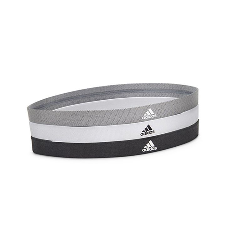 

Adidas Three-Striped Sports Fashion Fitness Headband Unisex Accessories Black White Gray ADYG-30204 3 Pack