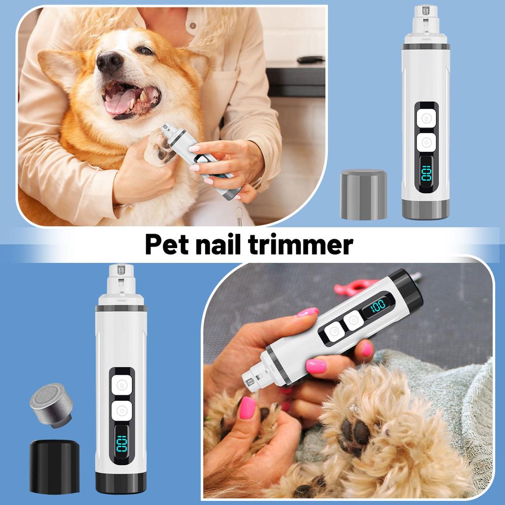 Dog Nail Trimmers Quiet Electric Pet Dog Nail Clippers Nail Clipper With Led Lights Nail Grinder High Speed Nail File Electric Clippers For Grooming S
