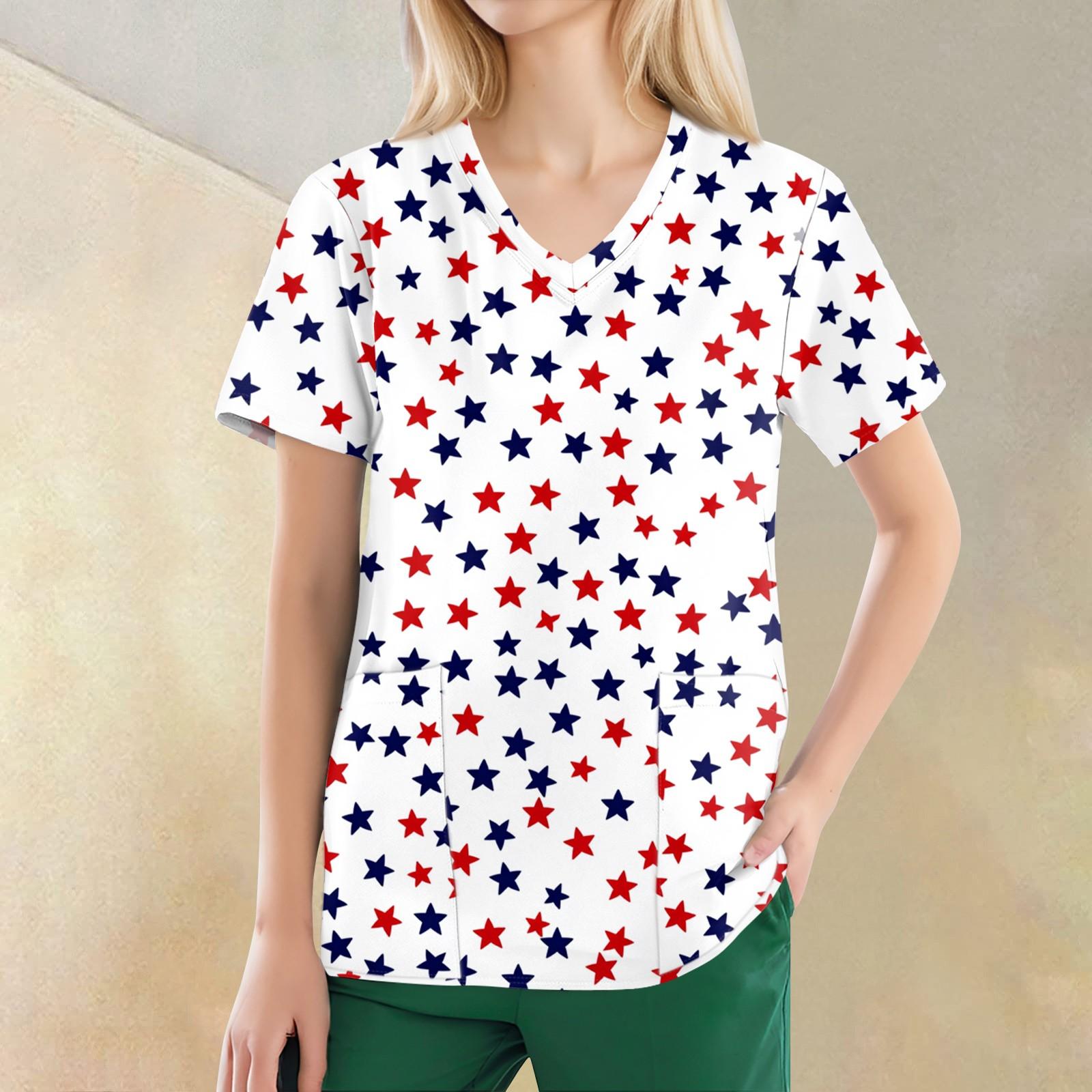 

Женские модные повседневные топы с v-образным вырезом и защитная спецодежда с принтом XXL белый