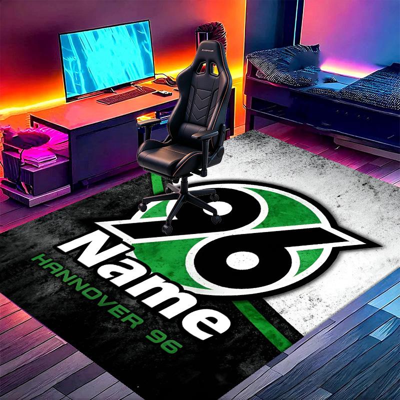 Custom Name Personalized Hannover 96 Football Print Carpet, Versatile Home Decor Rug, for Playroom, Apartment, Balcony, Entryway, Hallway Gift