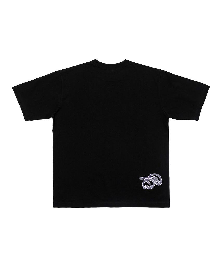 BEN DAVIS Plaid Logo T-Shirt Black