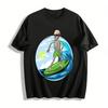 Skeleton Surfing Graphic Casual Short Sleeve T-Shirt Pure Cotton T-shirt