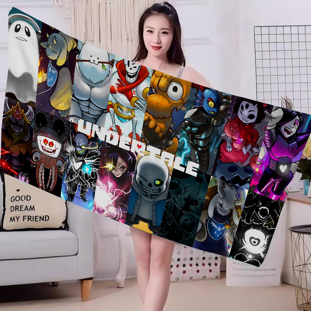 Anime Designs Game Undertale Microfiber Printed Beach Towel Mountain Climbing Yoga Beach Swimming Running Absorbent Soft Towel