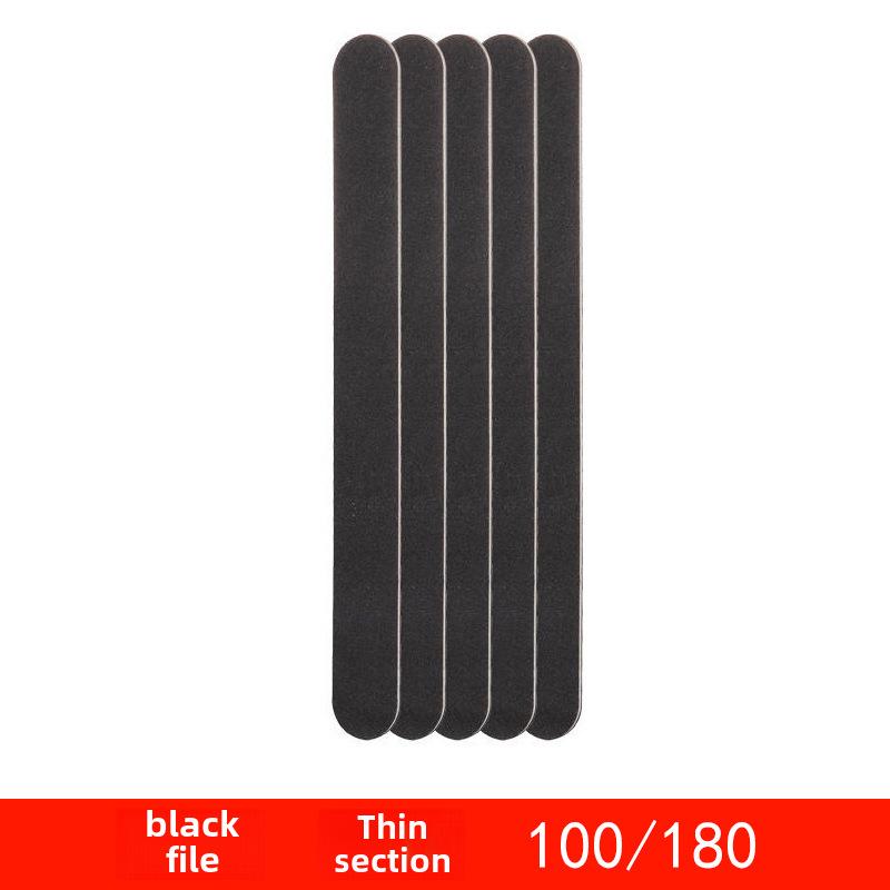 

Двусторонняя черная пилочка для ногтей 100/180 - высококачественная маникюрная песочная полоска с прямыми и закругленными краями