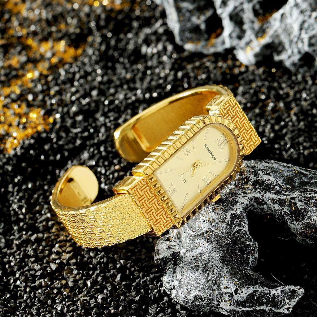 CANSNOW Fashion Bracelet Wristwatches Women Watches for Girls Wrist Quartz Watch Roman Numeral Dial Clock