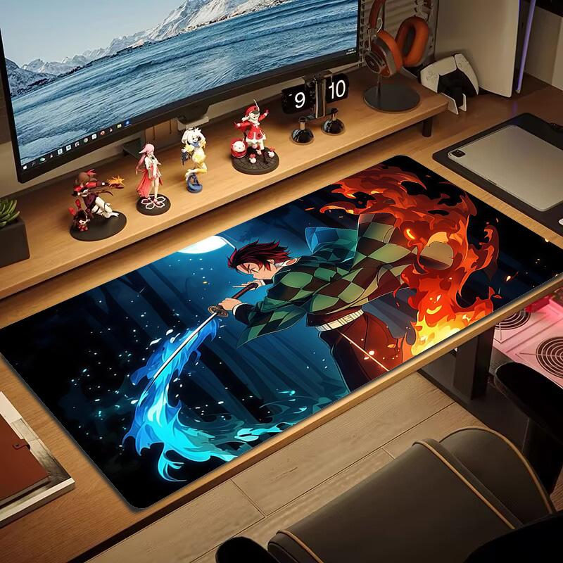 Demon Slayer Kimetsu no Yaiba Print Cushion Non-slip Laptop Tablet Big Mousepad XXL Mat Mini PC Playmat With Lock edge