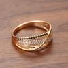 Kinel Fashion Rose Gold Ring For Women Zircon Crystal Jewelry