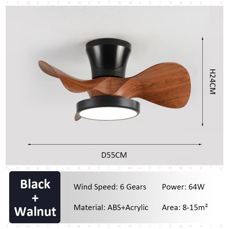 21 Inch 6-Speed Quiet Ceiling Fan Light Adjustable DC Motor Ceiling Fan Lamp Bedroom Dining Room Patio Lighting Ceiling Fan