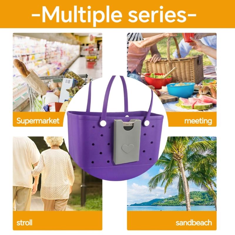 Insert Silicone Storage Pouch Beach Bag Decorative Phone Case Organizers Holder Travel Camping Hiking Handbags Accessory