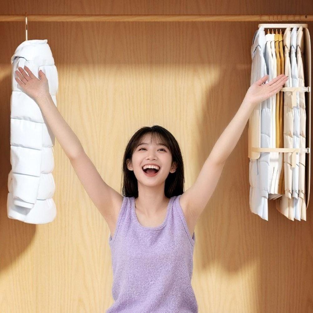 Oxford Cloth Clothing Compression Board Dust-proof Folding Clothes Dust Cover Large Capacity Space Saving
