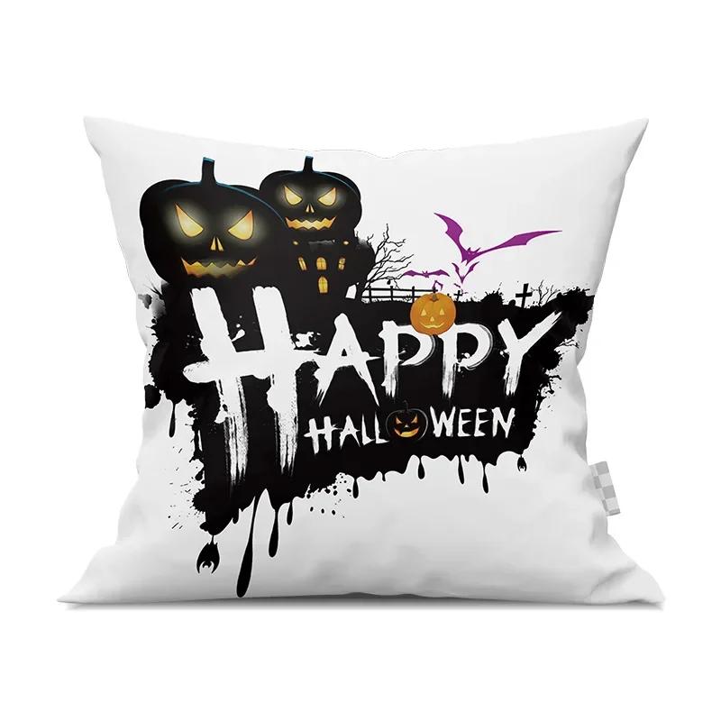 Halloween Horror Pumpkin Fun Dog Print Pattern Cushion Cover Home Living Room Sofa Decoration Square Throw Pillow