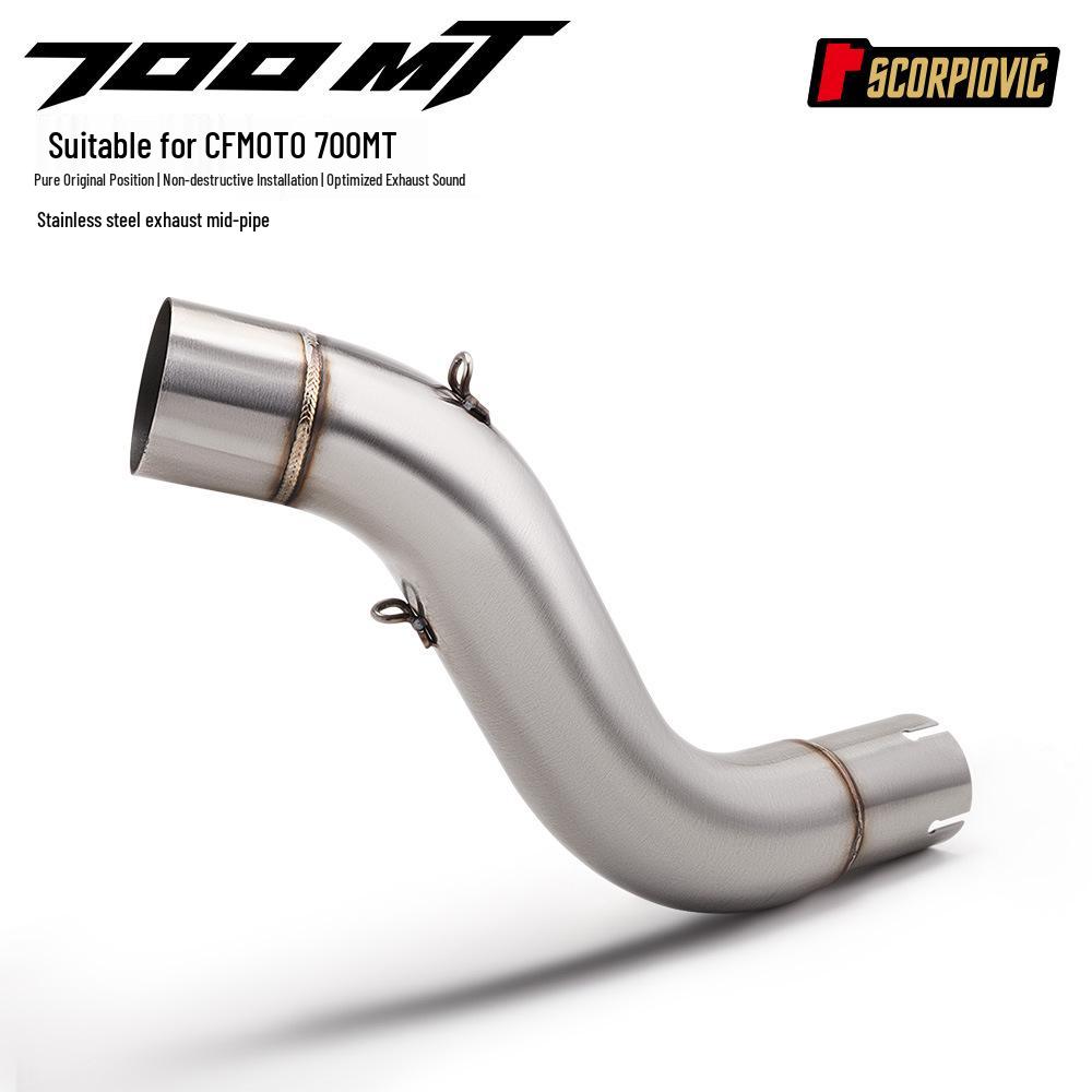 CFMOTO 700MT Motorcycle Mid-pipe for SC-Project Street-legal Rear Section Modification.