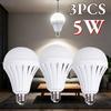 3pcs Rechargeable E27 Emergency Lantern Bulb 5W Energy-Saving Light No Hook for Camping Home Living Room Power Failure