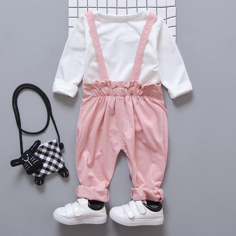 Spring Cartoon Sling Two-Piece Children's Suit for Ages 0-4