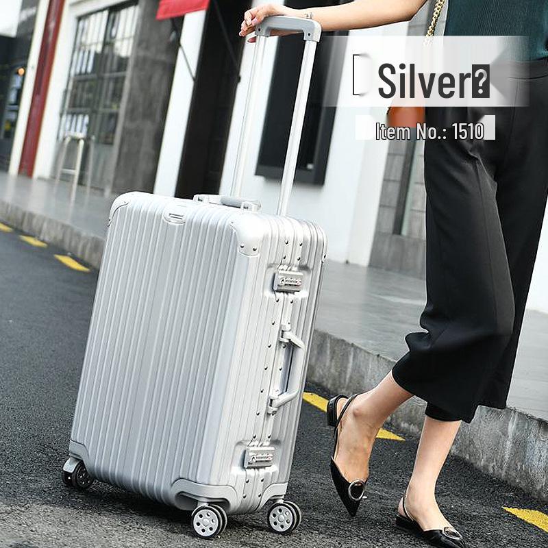 Scratch-Resistant Aluminum Trolley Suitcase - Luxury Travel Luggage in 20/22/24/26/29 Inch Sizes