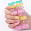 16tips DIY Baking-Free Nail Stickers Spring Flowers Adhesive Nail Strips Patch Slider Full Cover Nail Decoration Decal