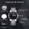AKNIGHT Men's Analog Watch with Anti-Reverse Bezel, Easy-to-Read Luminous Dial, Stainless Steel Band, 30m Water Resistance, Japanese Manual